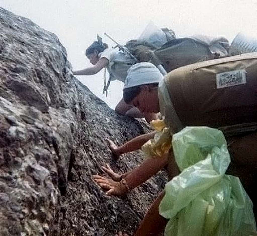 Rock Scrambling with Backpacks