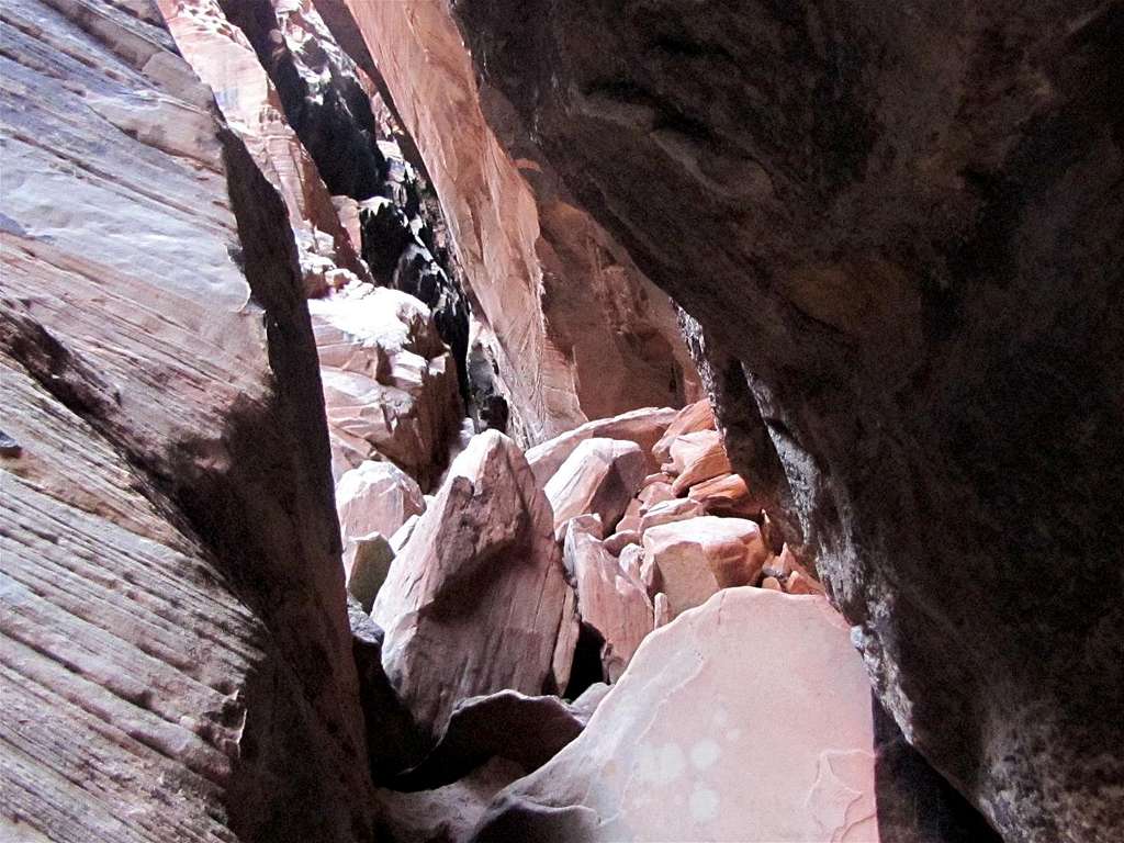 Debris in Slot Canyon