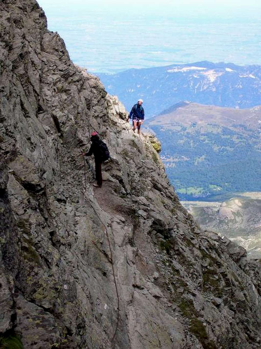 Climbing down from Colle...