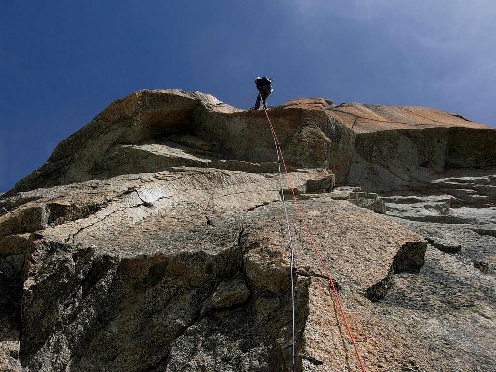 Enfer doux - Abseiling the route (Gletschhorn Spur)