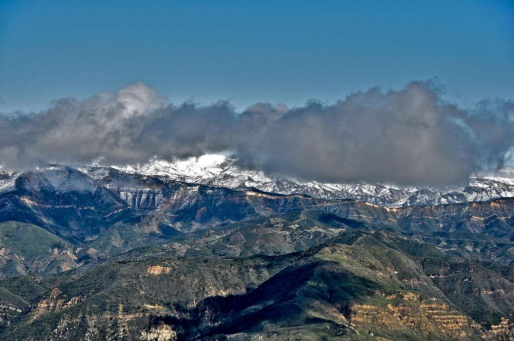 Snow capped Santa Ynez Mountains