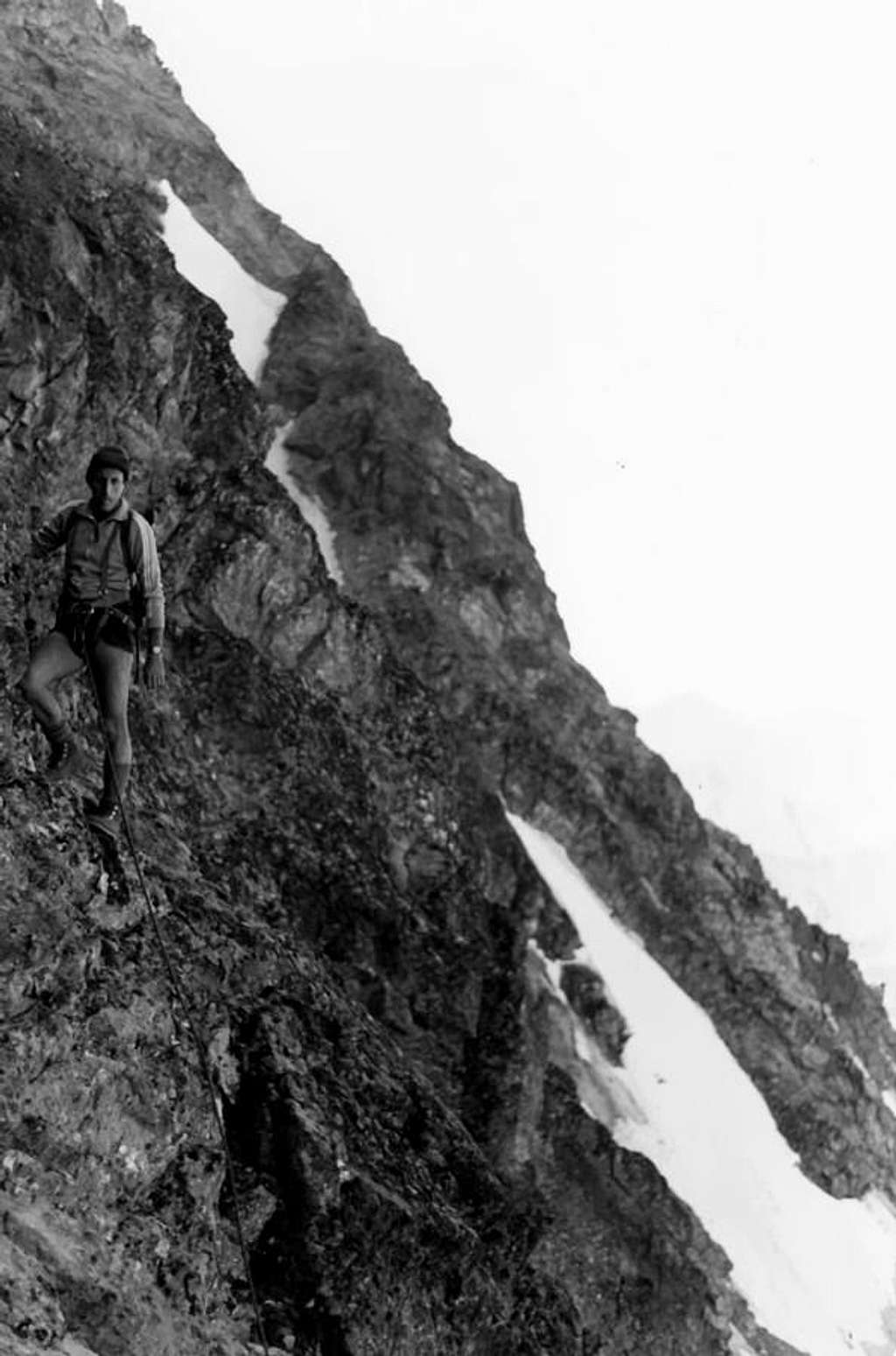 On the steep rocks up the great snowfield