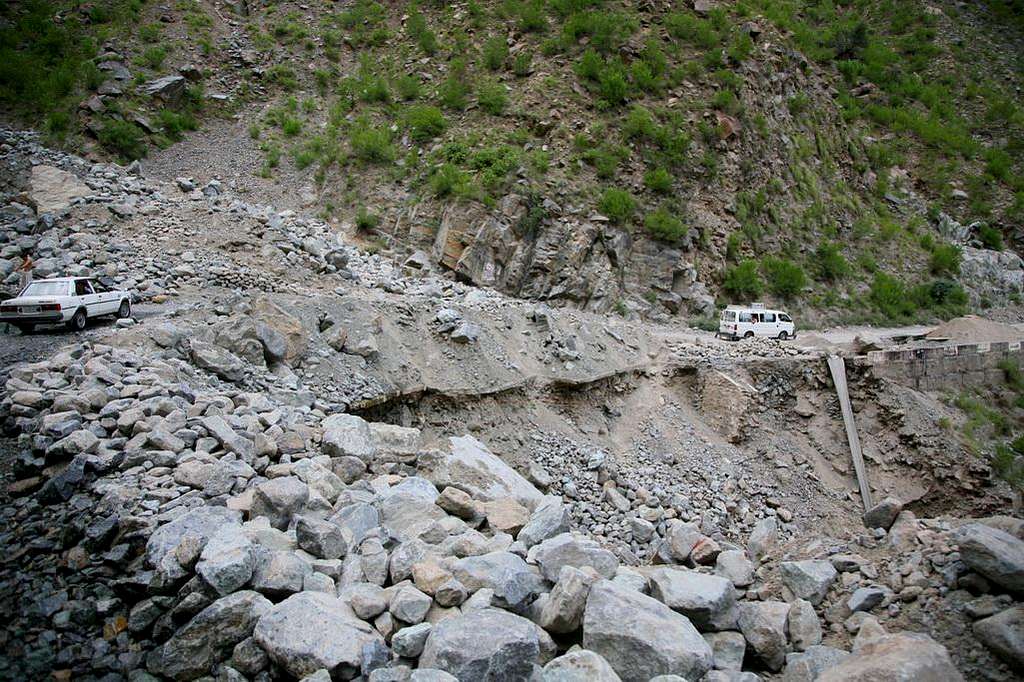 Landslide on KKH