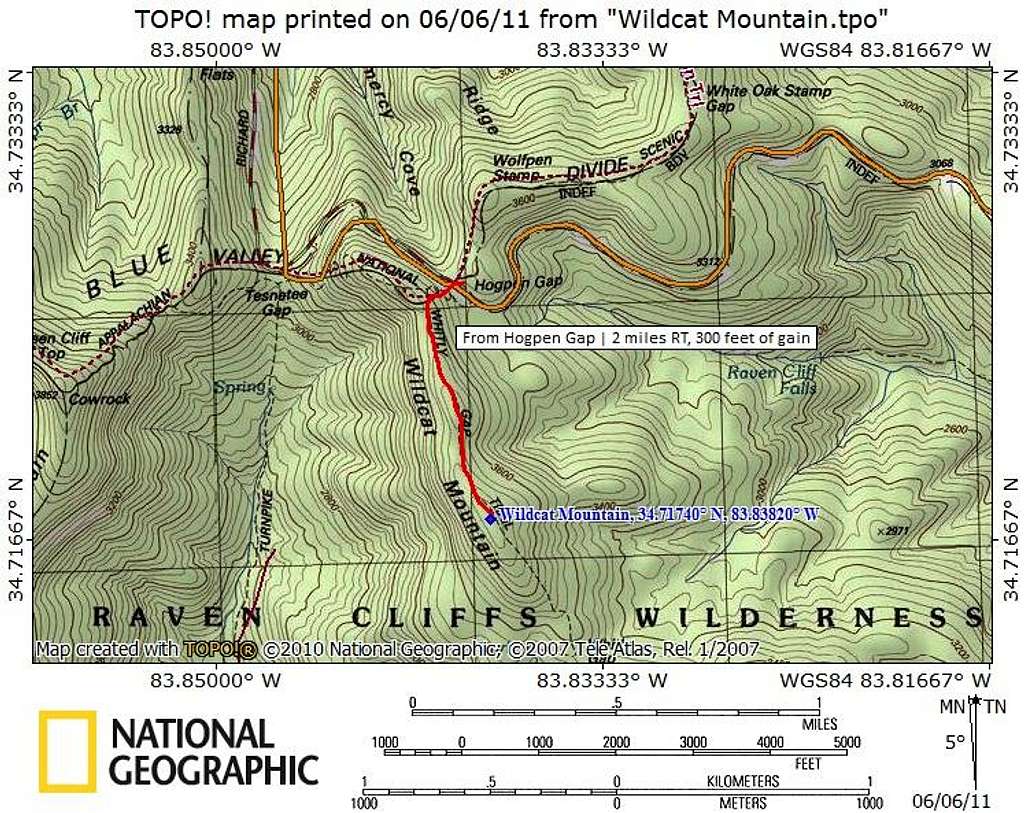 Wildcat Mountain Route Map
