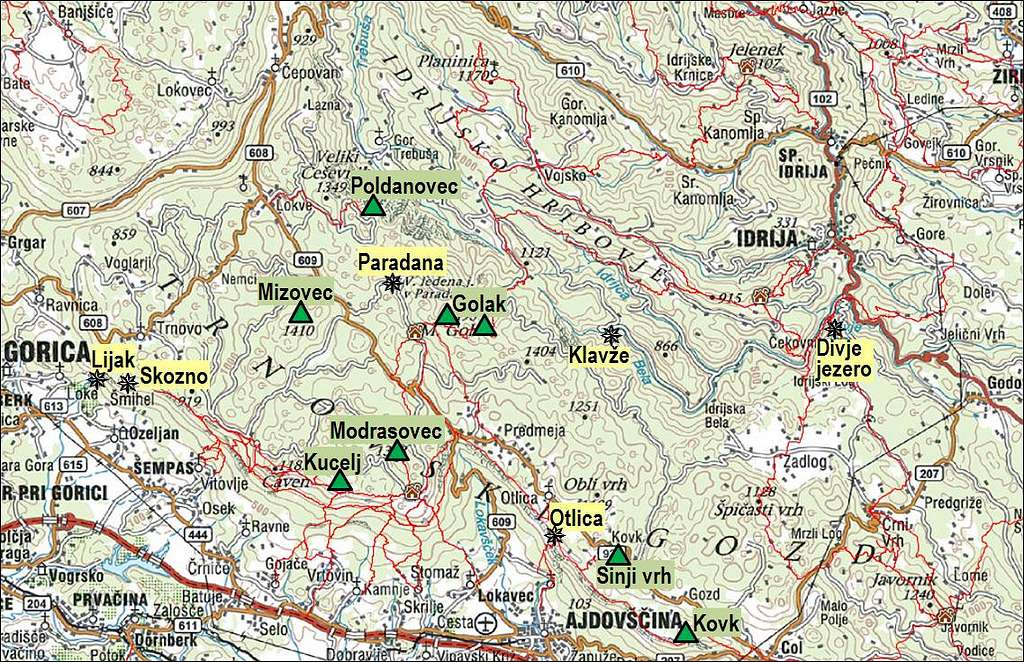 Trnovski gozd map