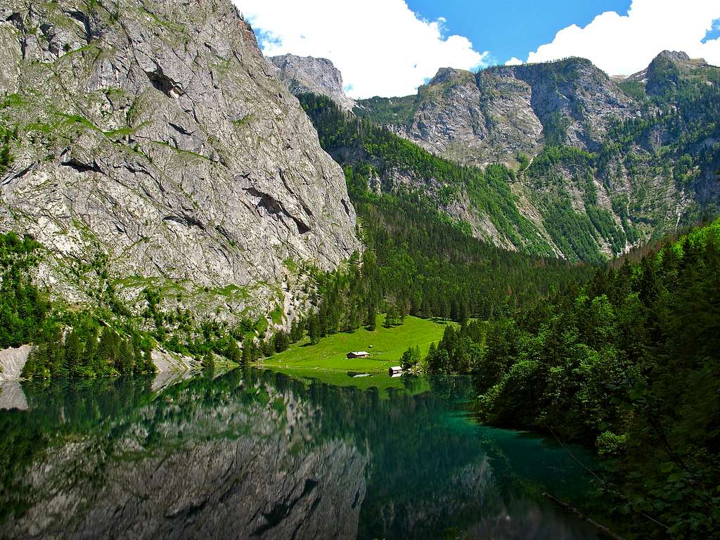View to the Fischunkelalm pasture on Lake Obersee