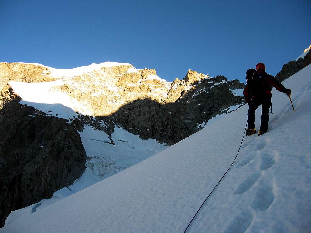 Normal route to Aiguille de Leschaux.