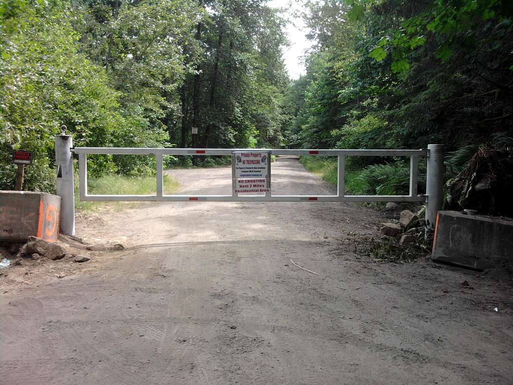 Gate blocking the road to Mt. Mitchell