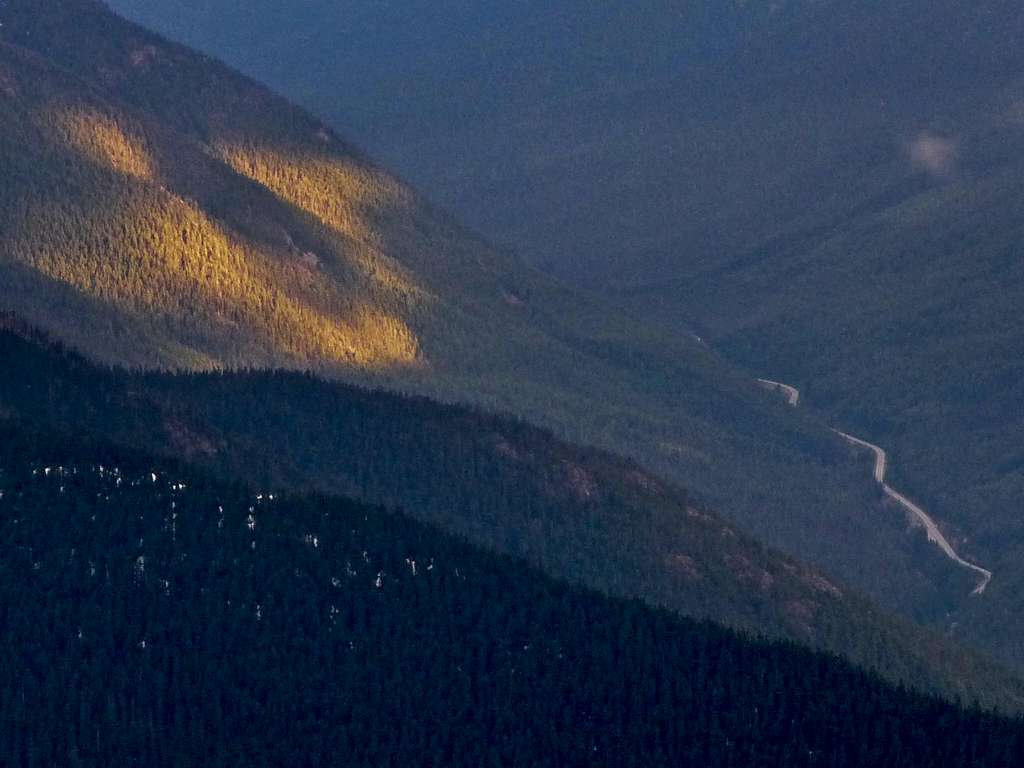Sun Light on the side of the Mountain
