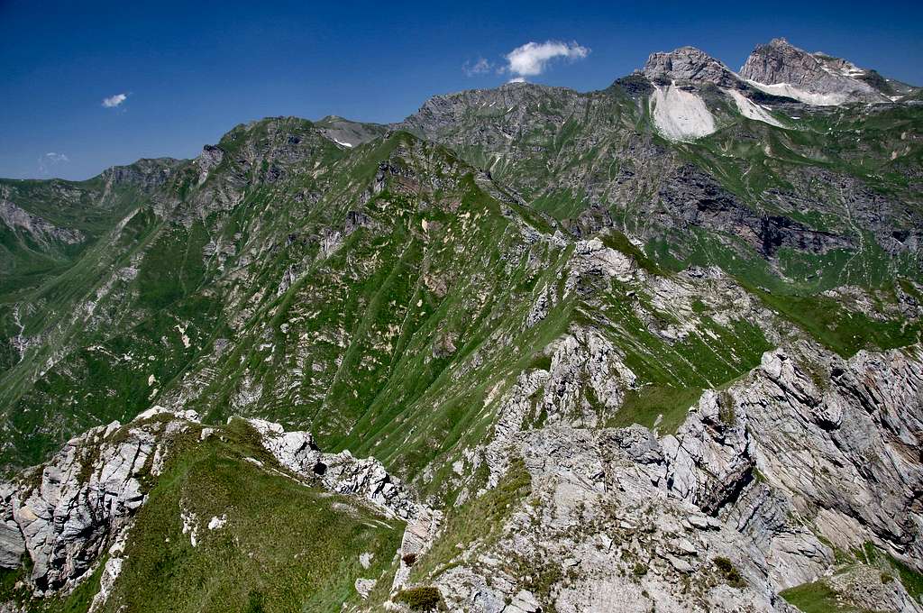 Kabash: First ascent - View towards Guri Kuj, Kepi Gropa Fongot, Boazi, Kepi Bard