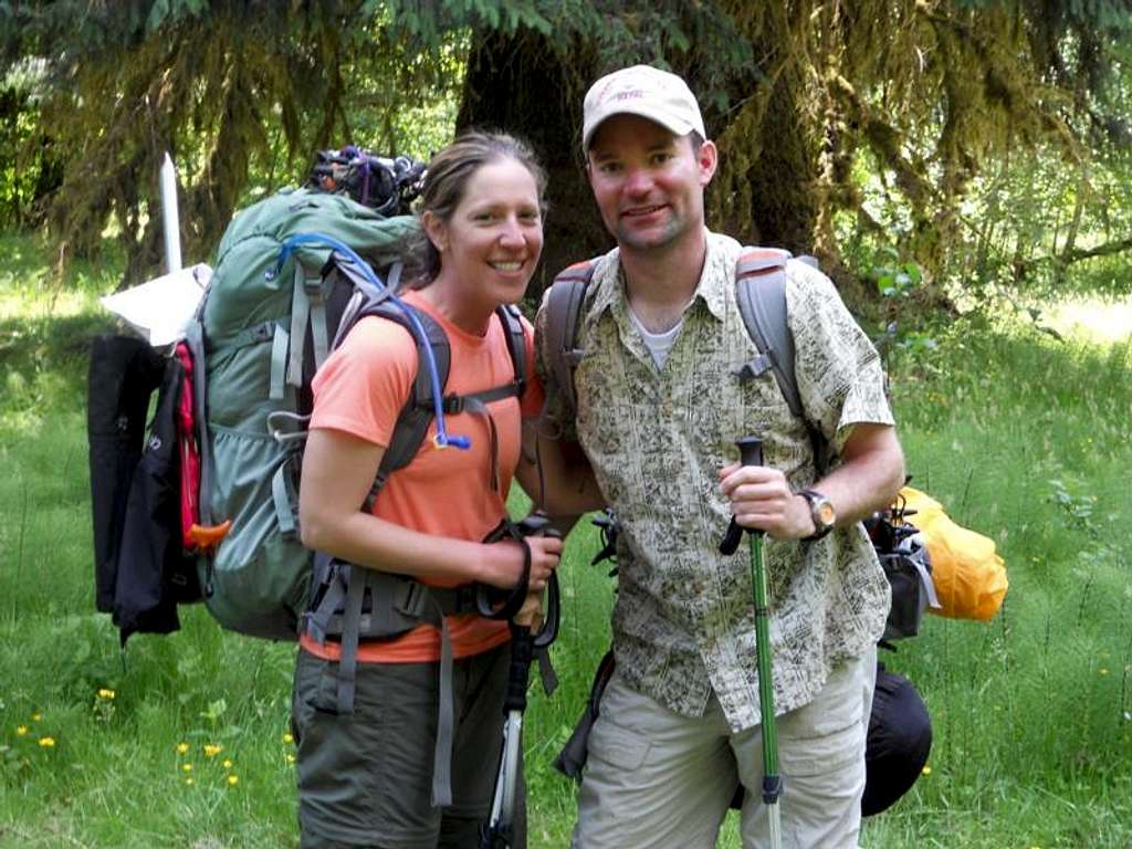Tired couple - Hoh River Trail, Mt. Olympus