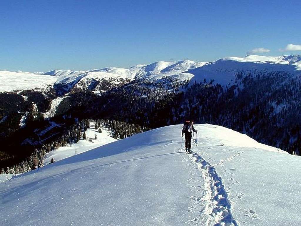 The summit ridge (SE) of...