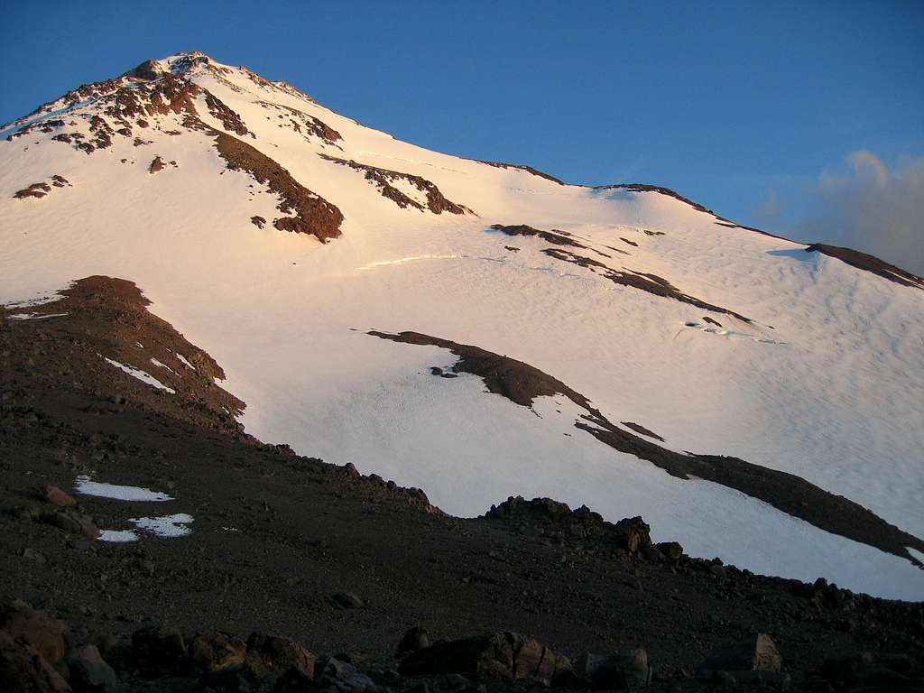 Shasta's north side, showing the Bolam glacier