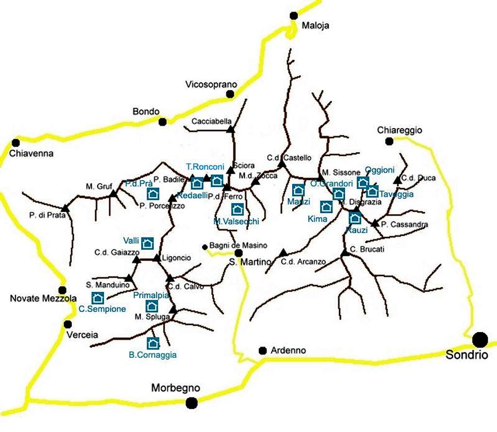 Bivouacs map.