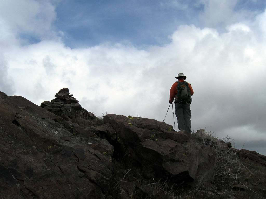 Dennis at the summit of Cone BM
