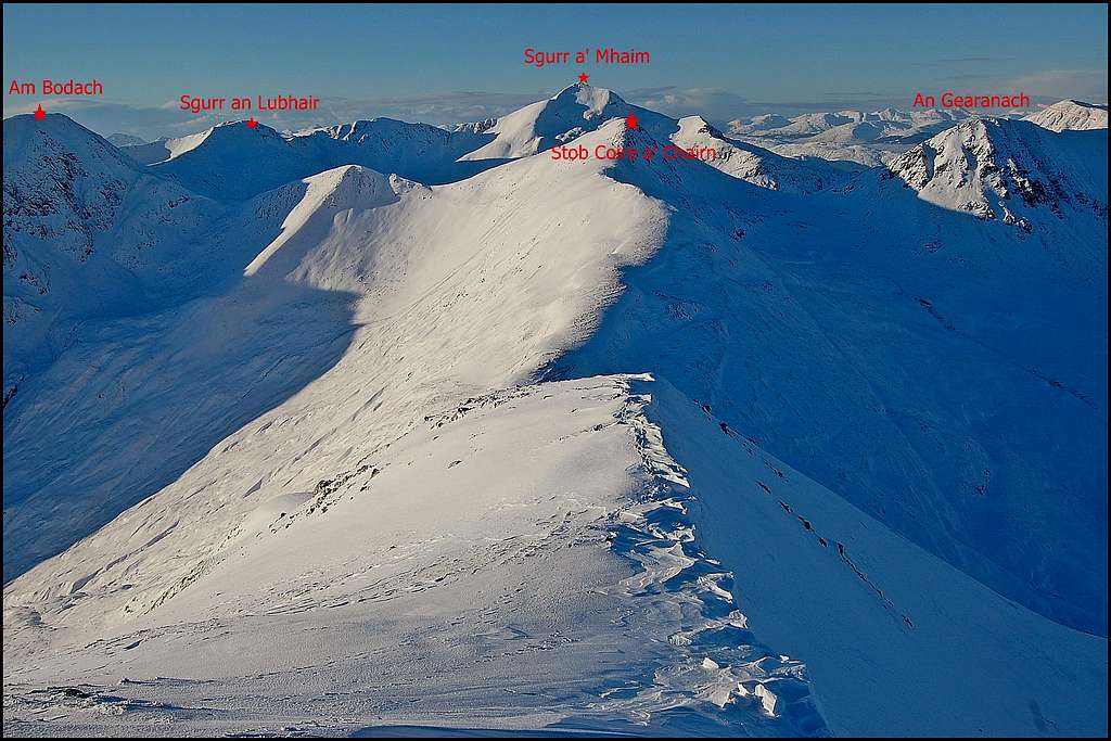 Mamore range - central summits in winter
