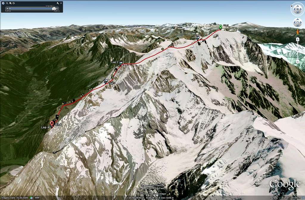 GPS coordinates for the Normal Route (Mont Blanc)