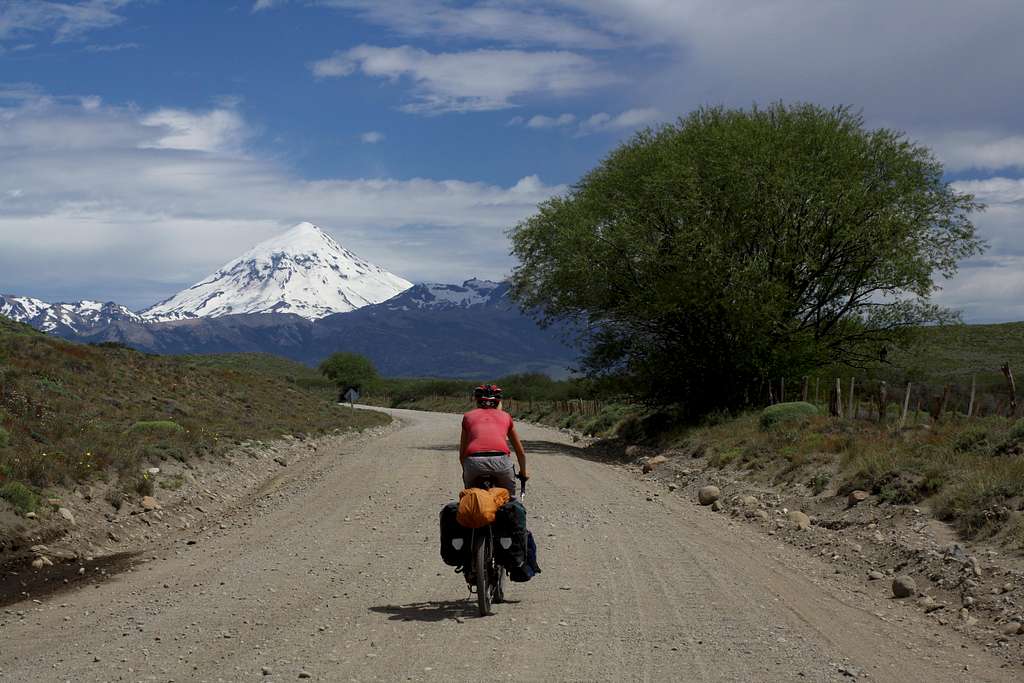 Cycling to Volcan Lanin