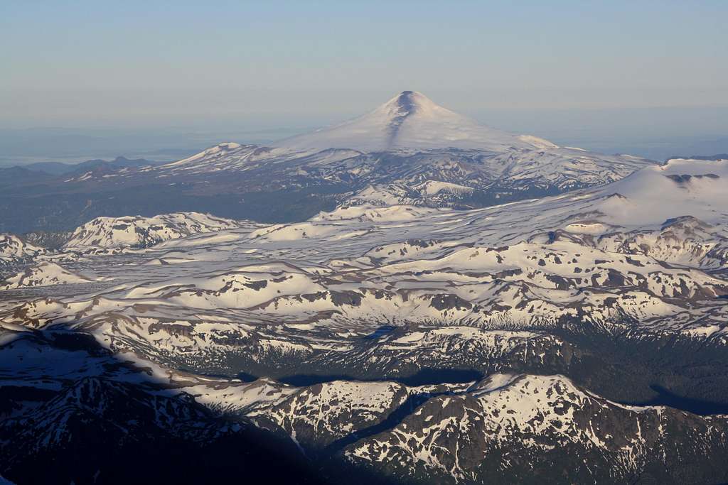 Volcan Villarica from the climb up Lanin