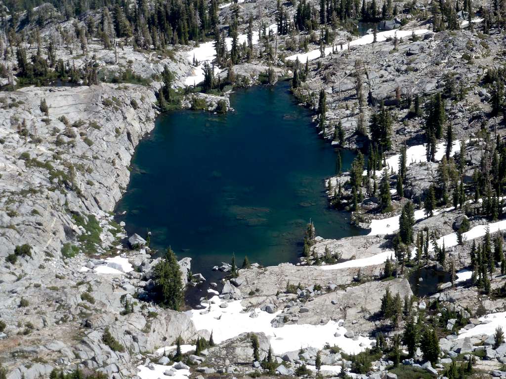 Zoom shot of Kalmia Lake from the summit