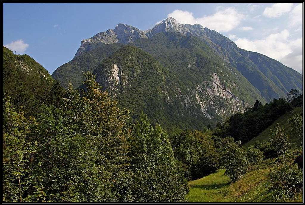 Vrh Krnice from the lower Koritnica valley