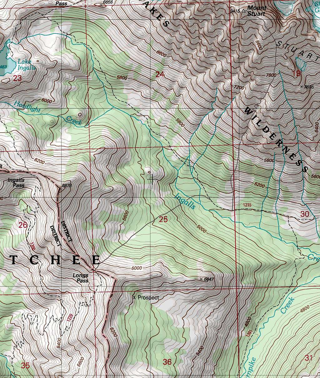 Cascadian Couloir Topographic Map