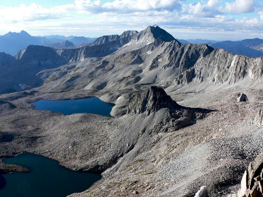 Pierre Lakes and Snowmass Mountain, from Capitol Peak