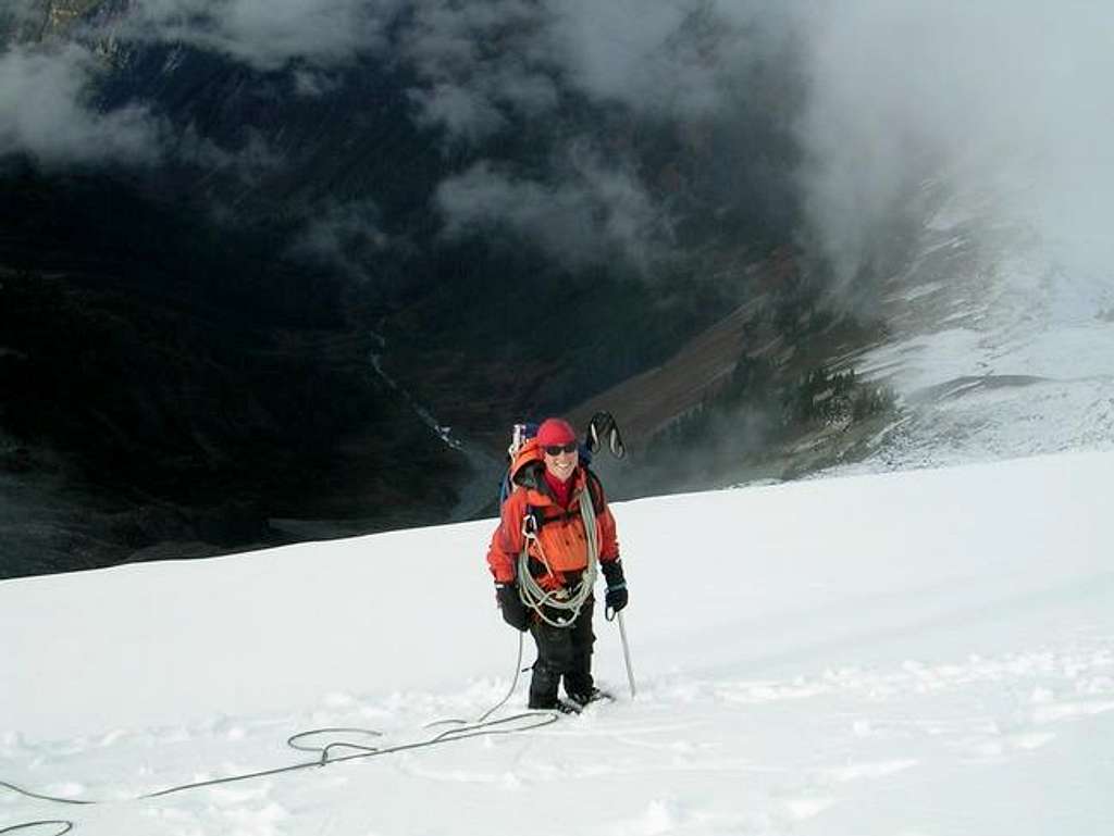 Eileen on the Ruth Glacier,...