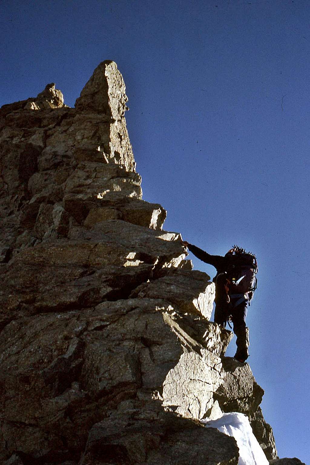 Steep rock on south ridge of Taschhorn 4490m