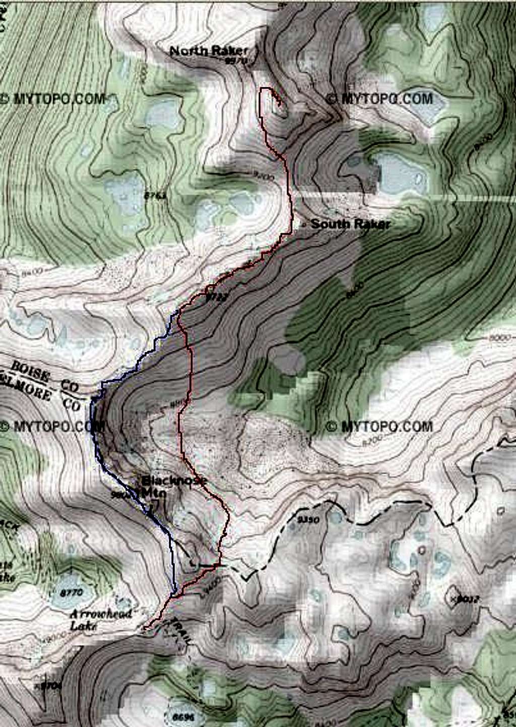 South Raker Summit - Queens River Loop Route