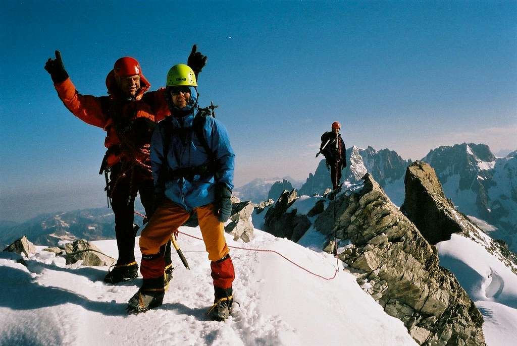 On the summit of the Aiguille de Rochefort