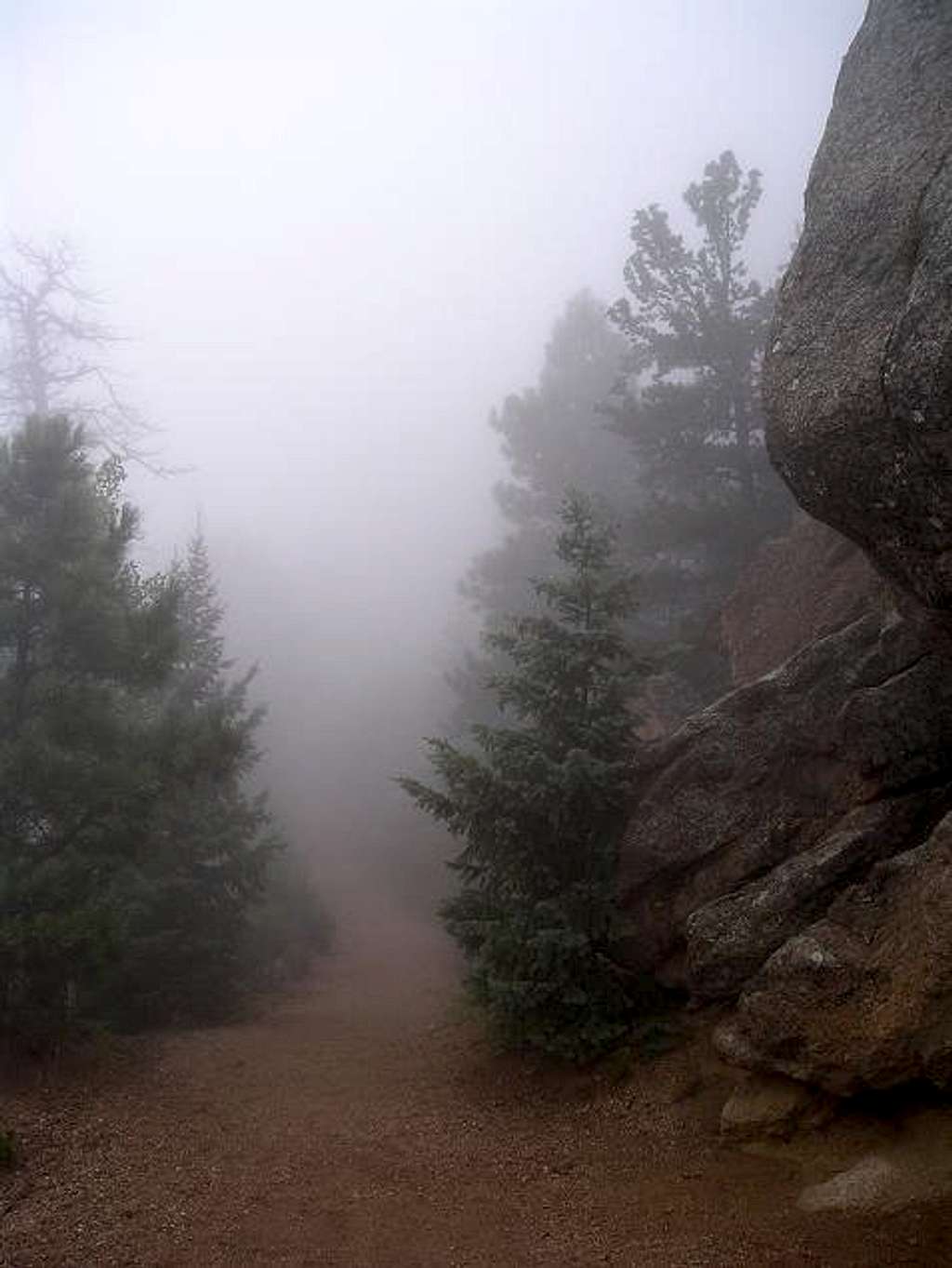 A foggy hike on Pikes Peak's...