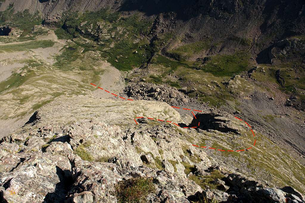 Looking down the middle section of the ridge