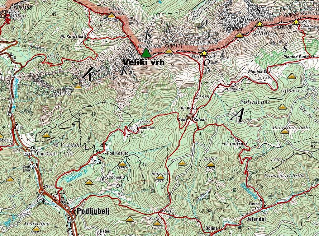 Veliki vrh / Hochturm map