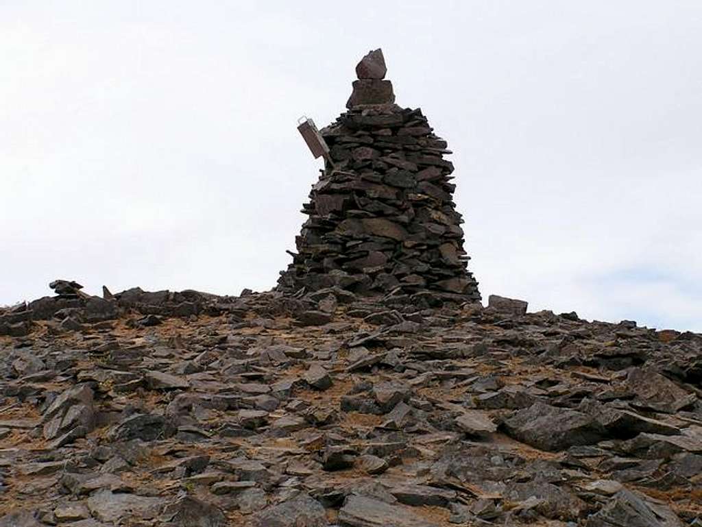 The summit cairn and register...