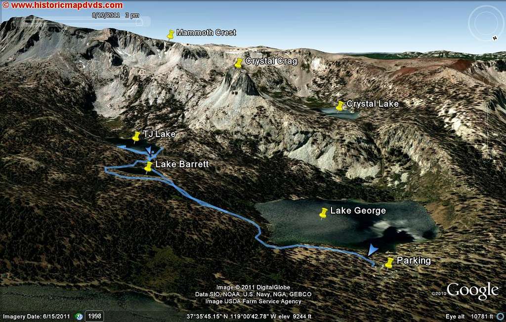 Barrett Lake and TJ Lake - Google Earth