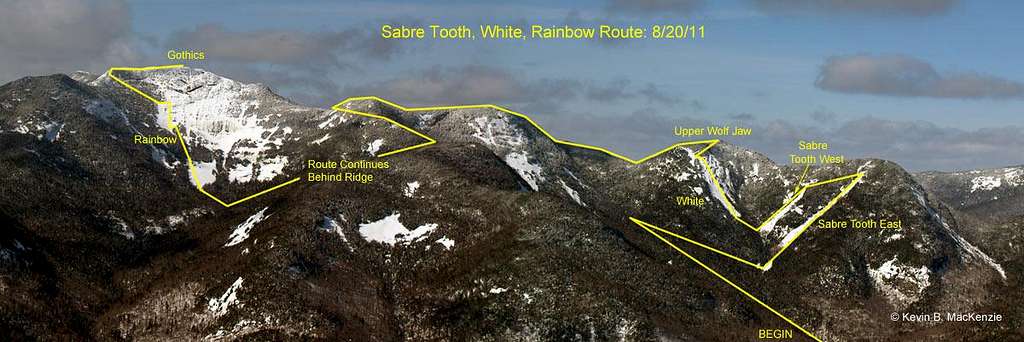 Sabre Tooth West/East, White and Rainbow Slide Route