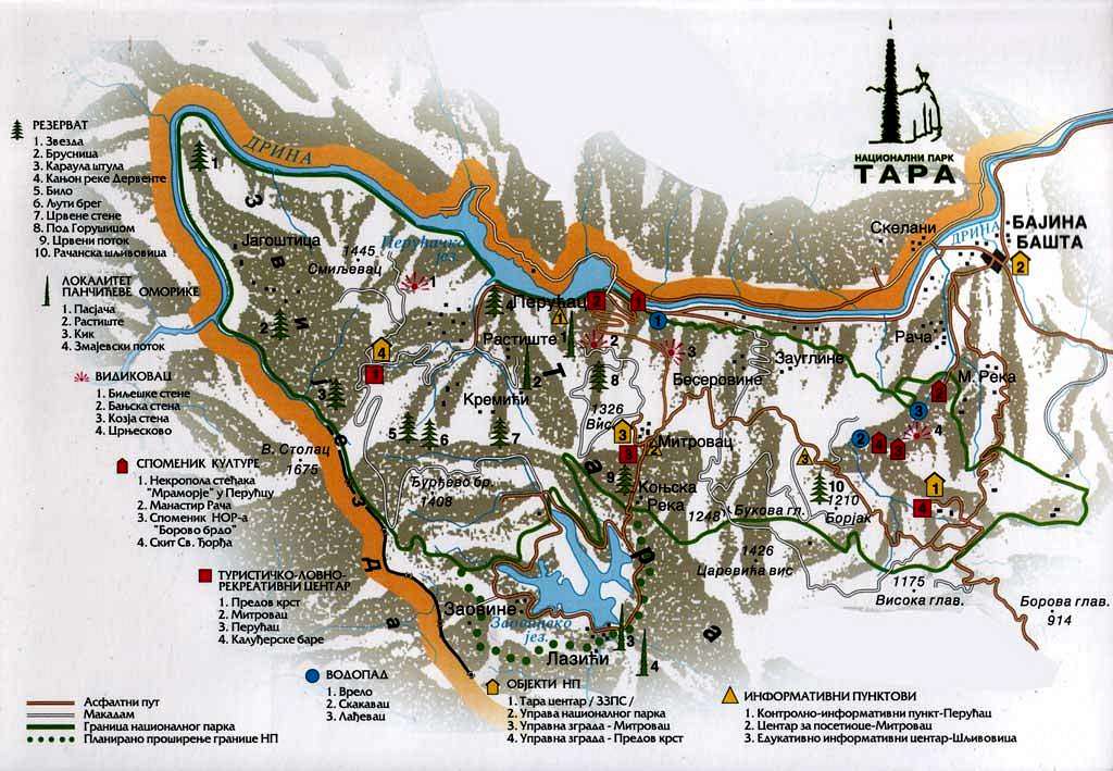 Map of Tara National Park