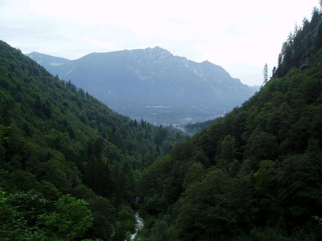 Looking back down the lower parts of Höllental