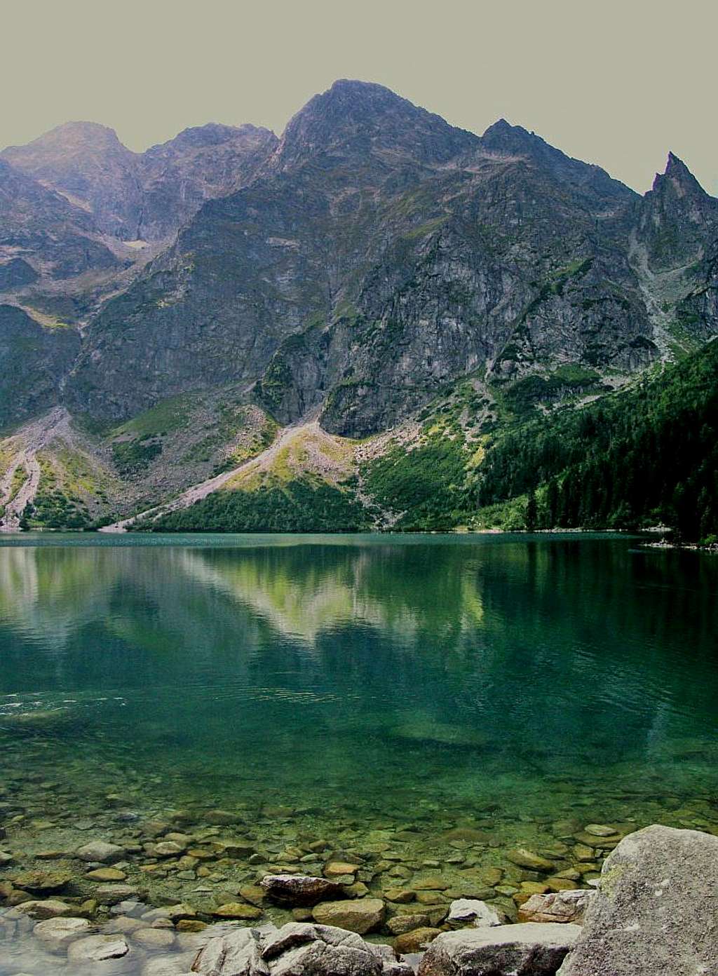 Mięguszowieckie Szczyty and Mnich over Morskie Oko