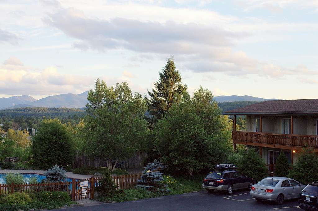 Lake Placid town view of High Peaks