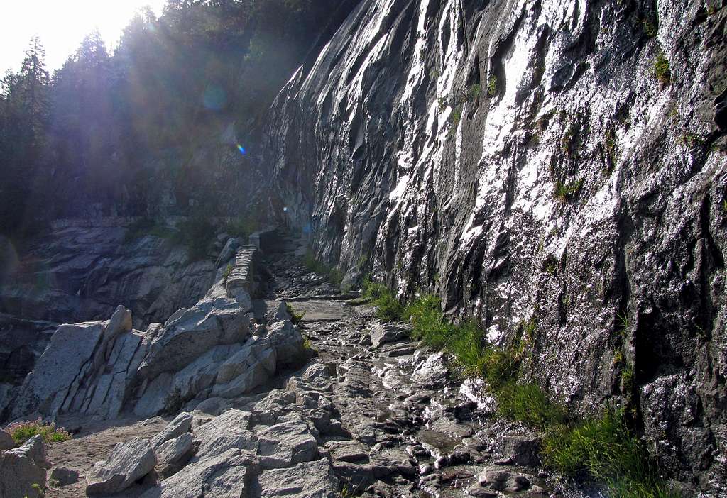 Muir Trail wet rock