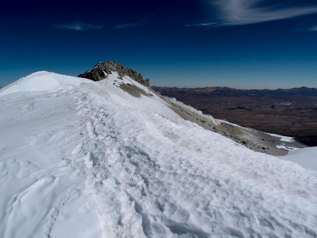 Guallatiri's east summit ridge
