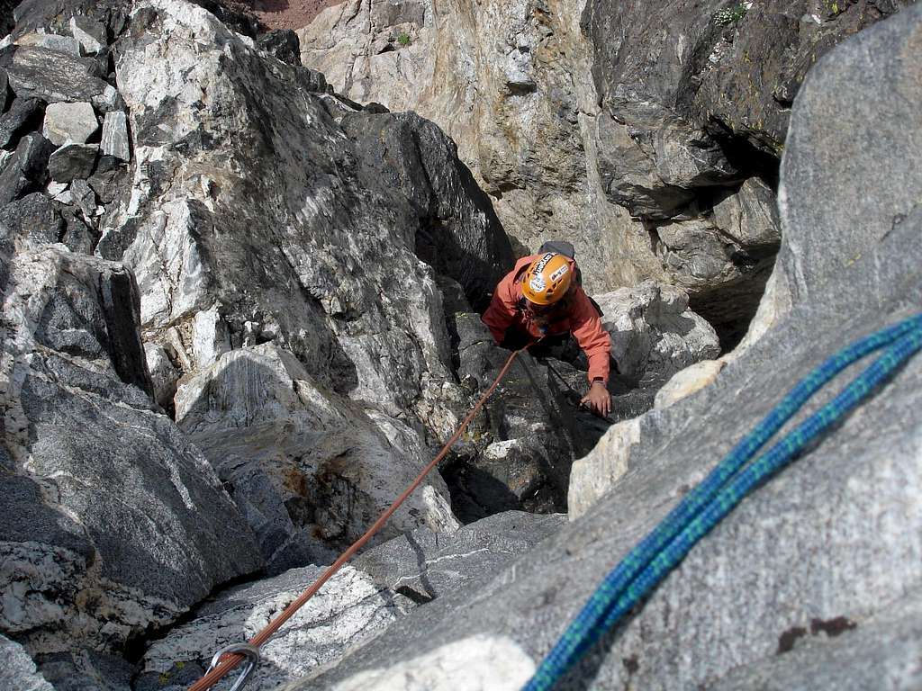 Final chimney to the base of the black face