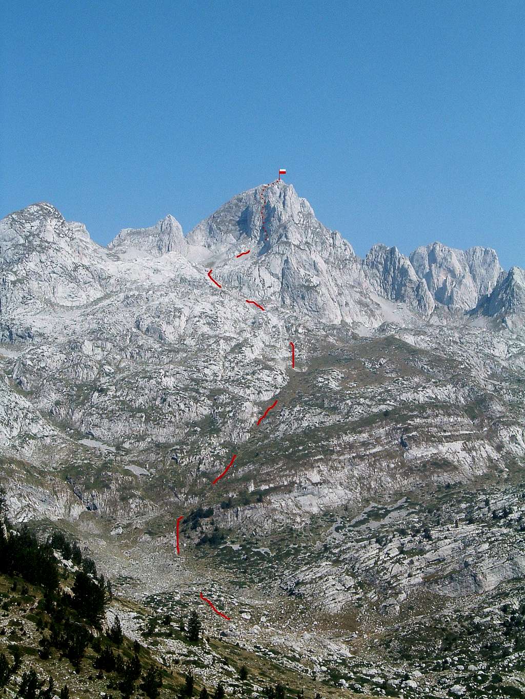 Possible first ascent of Maja Shkurt (2499 m)