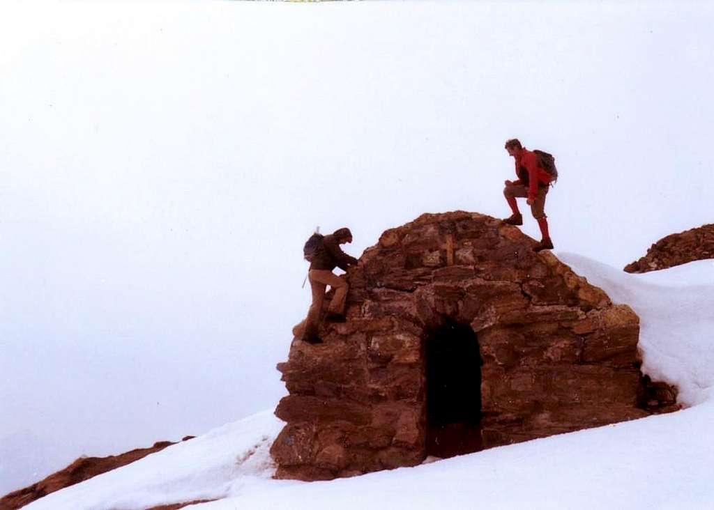 Climbing on the Old Madonna of Snow 