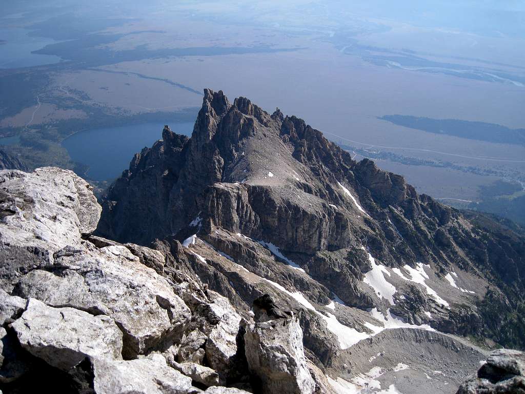 Teewinot Mountain from summit of Grand Teton