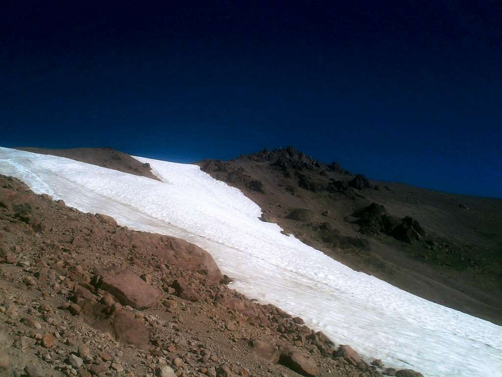 Looking up at the summit