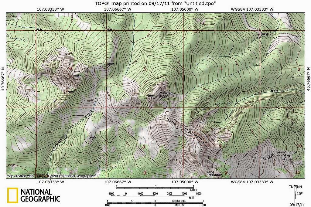 Meaden Peak 7.5 Minute Map
