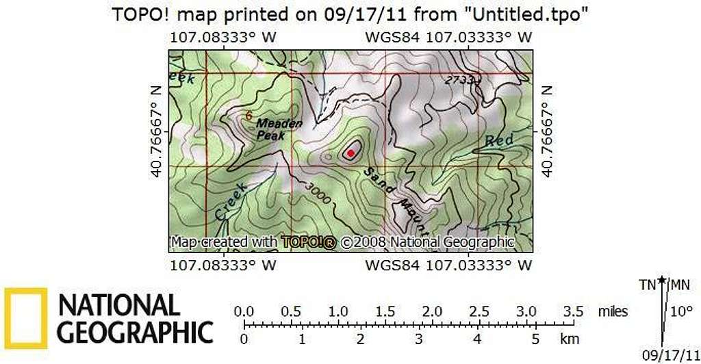 Meaden Peak 1:100,000 Map Designation